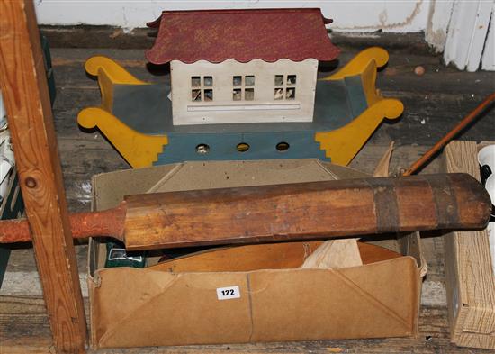 Pond yacht, toy cars, Noahs Ark, animals etc